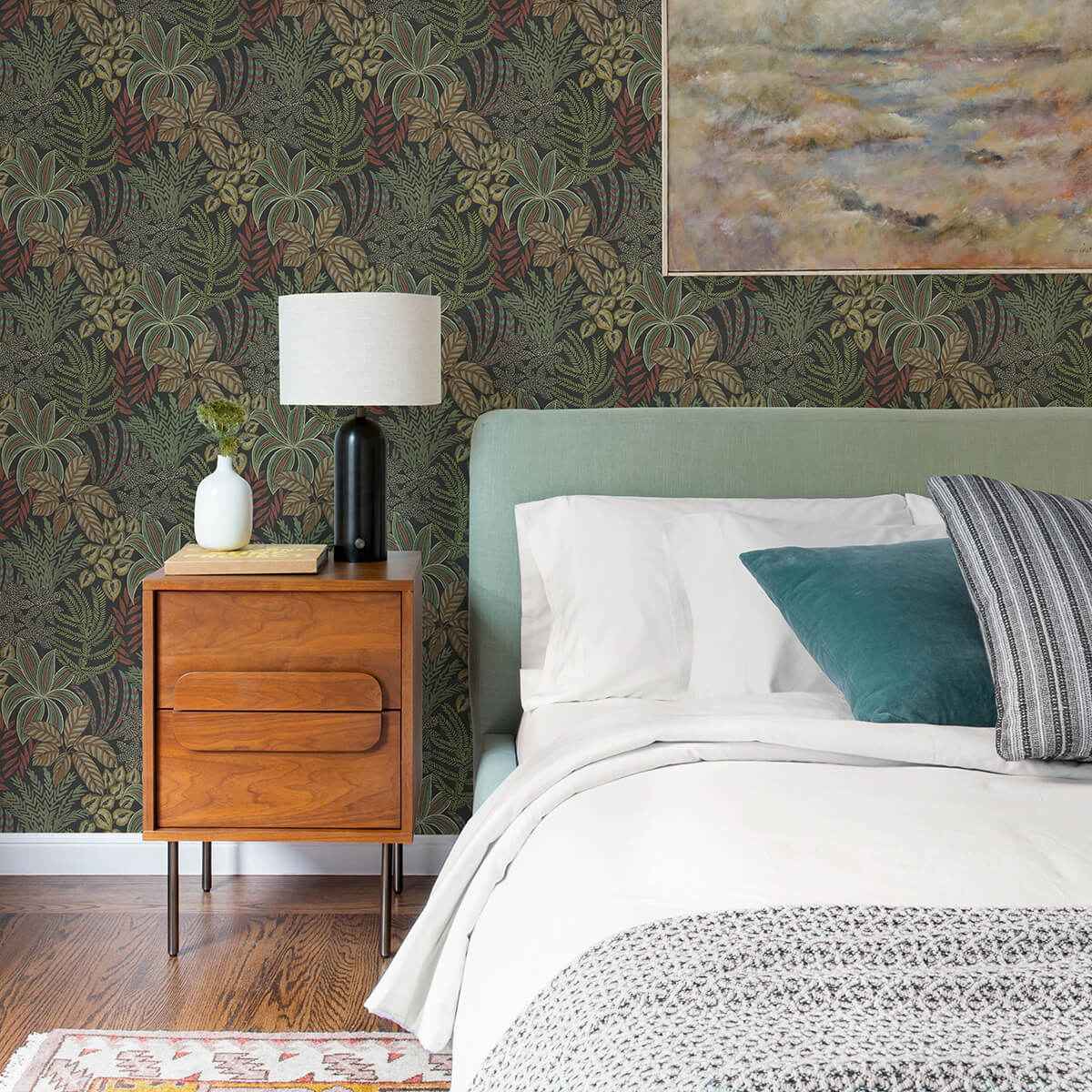 sumner-black-woodland-botanical-wallpaper-york-wallcoverings-2970-13902 - York Wallcoverings Wallpaper