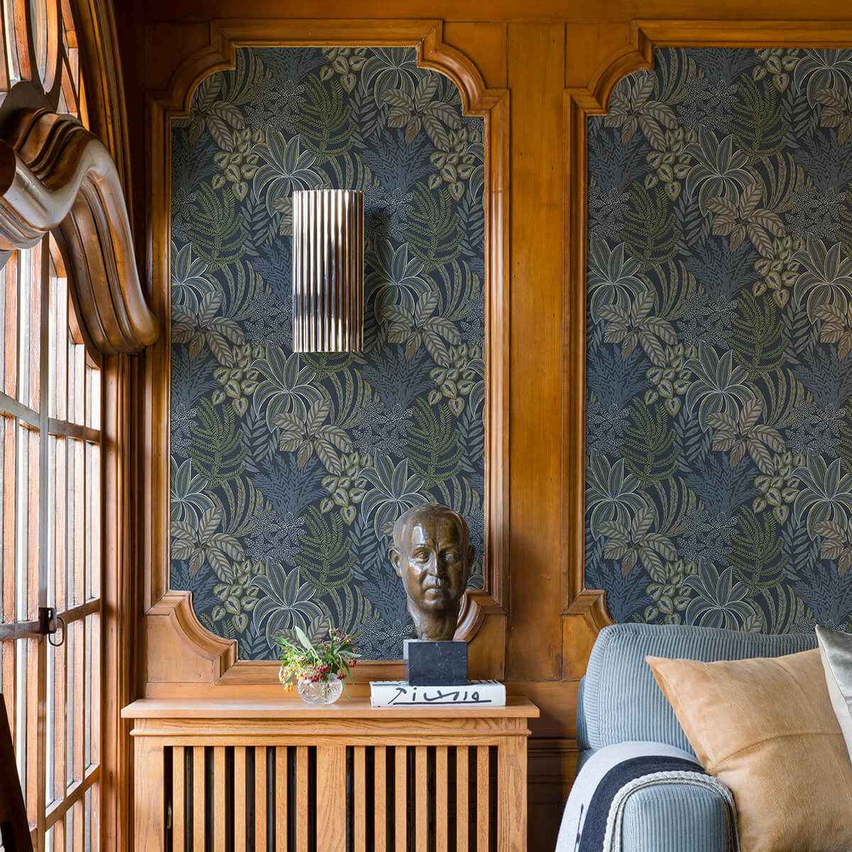 Sumner Navy Woodland Botanical Wallpaper - York Wallcoverings - 2970-13904 - York Wallcoverings Wallpaper