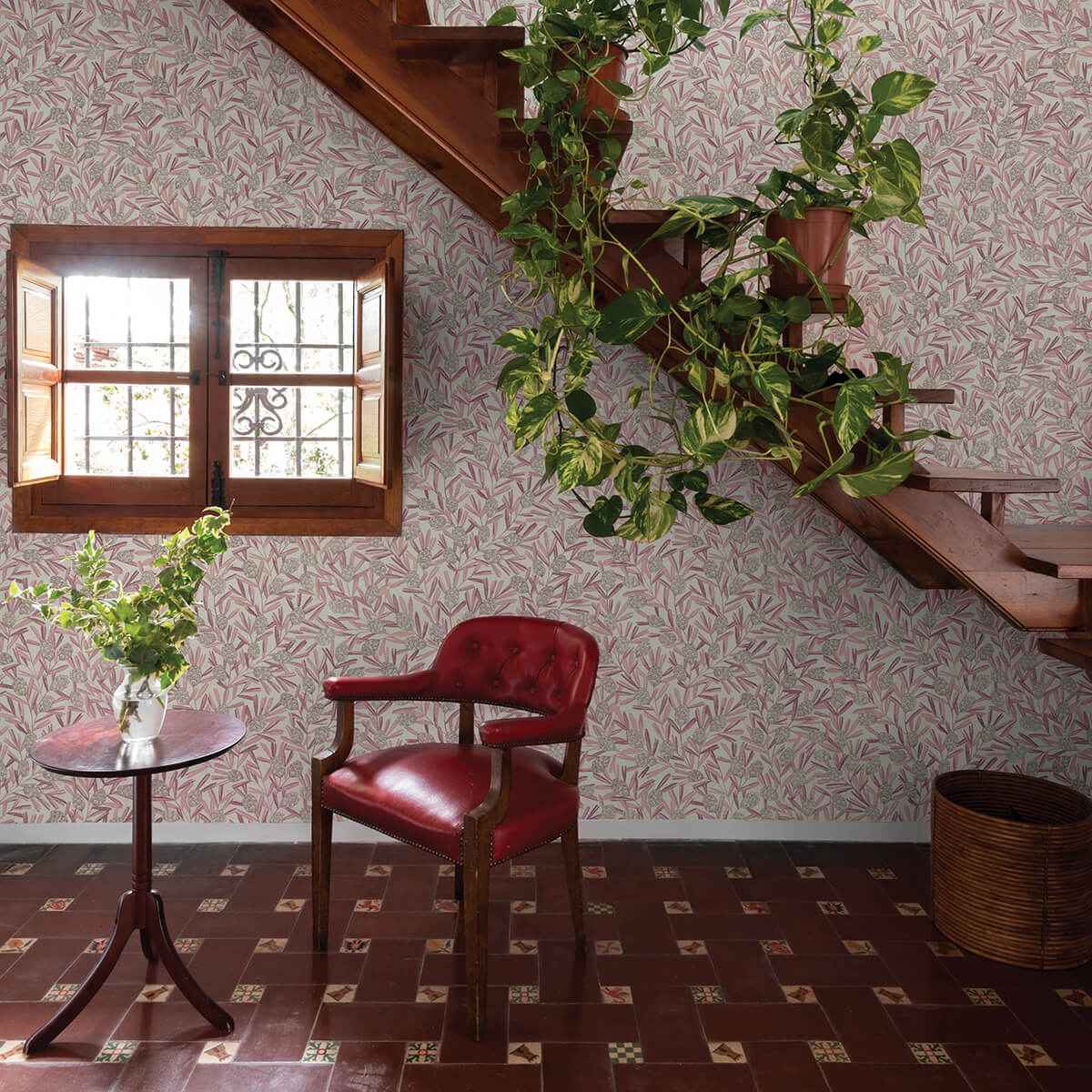 zulma-pink-decorative-botanical-wallpaper-york-wallcoverings-2970-26104 - York Wallcoverings Wallpaper