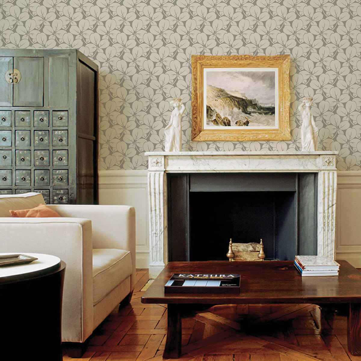 robert-grey-clover-wallpaper-york-wallcoverings-2970-26106 - York Wallcoverings Wallpaper