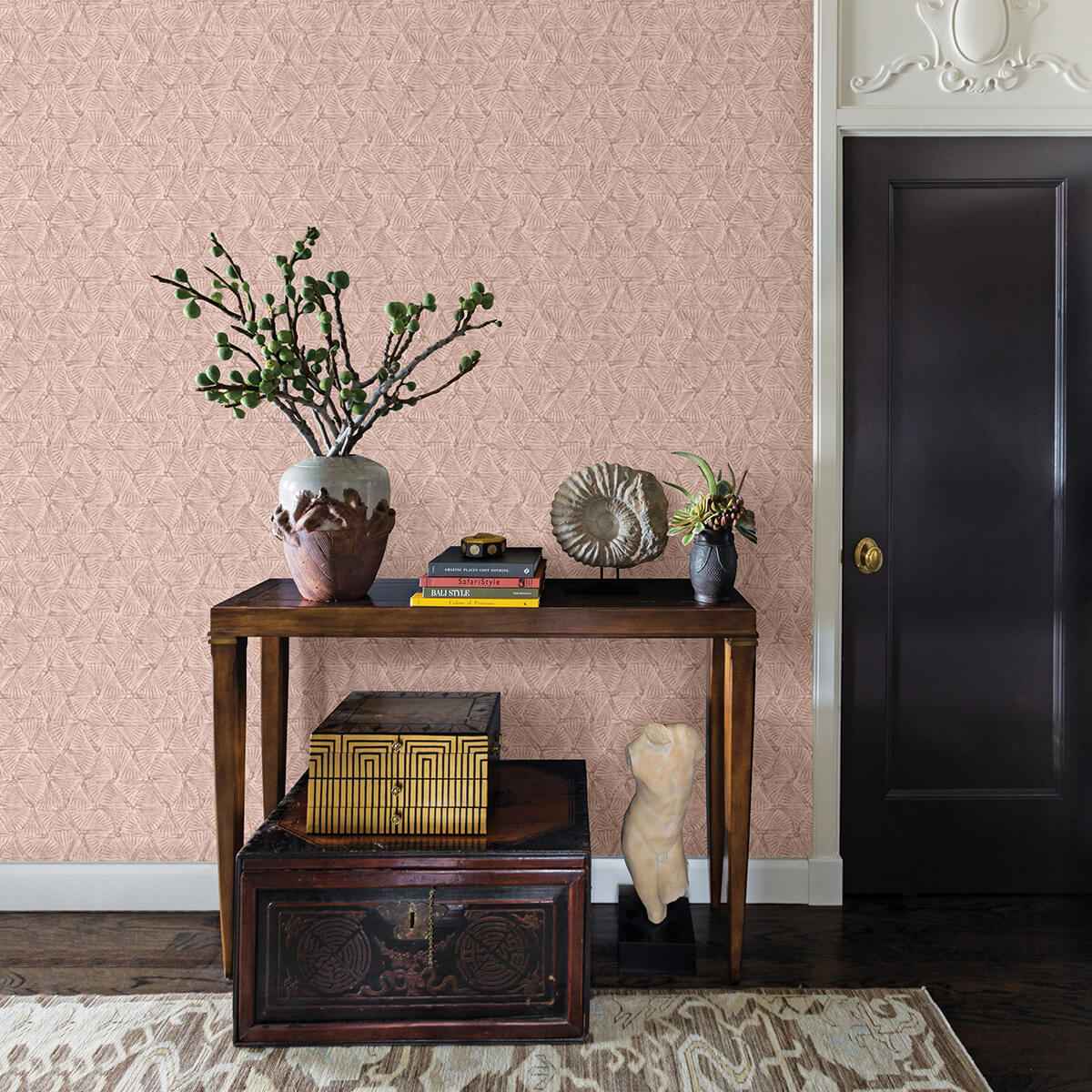 Wright Rose Gold Textured Triangle Wallpaper - York Wallcoverings - 2970-26118 - York Wallcoverings Wallpaper