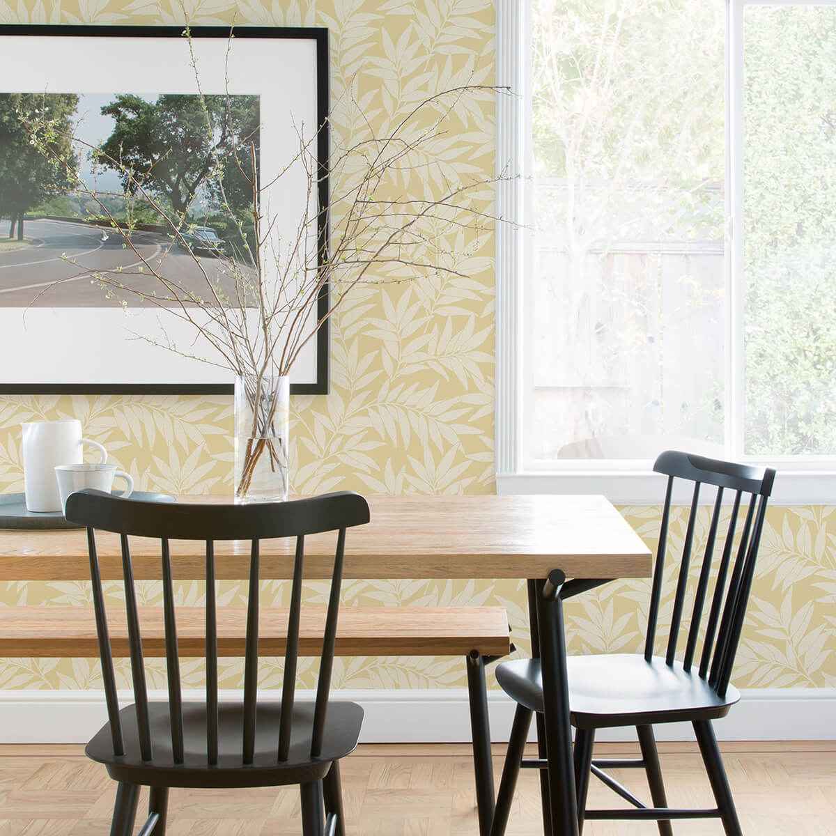 Morris Yellow Leaf Wallpaper - York Wallcoverings - 2970-26120 - York Wallcoverings Wallpaper