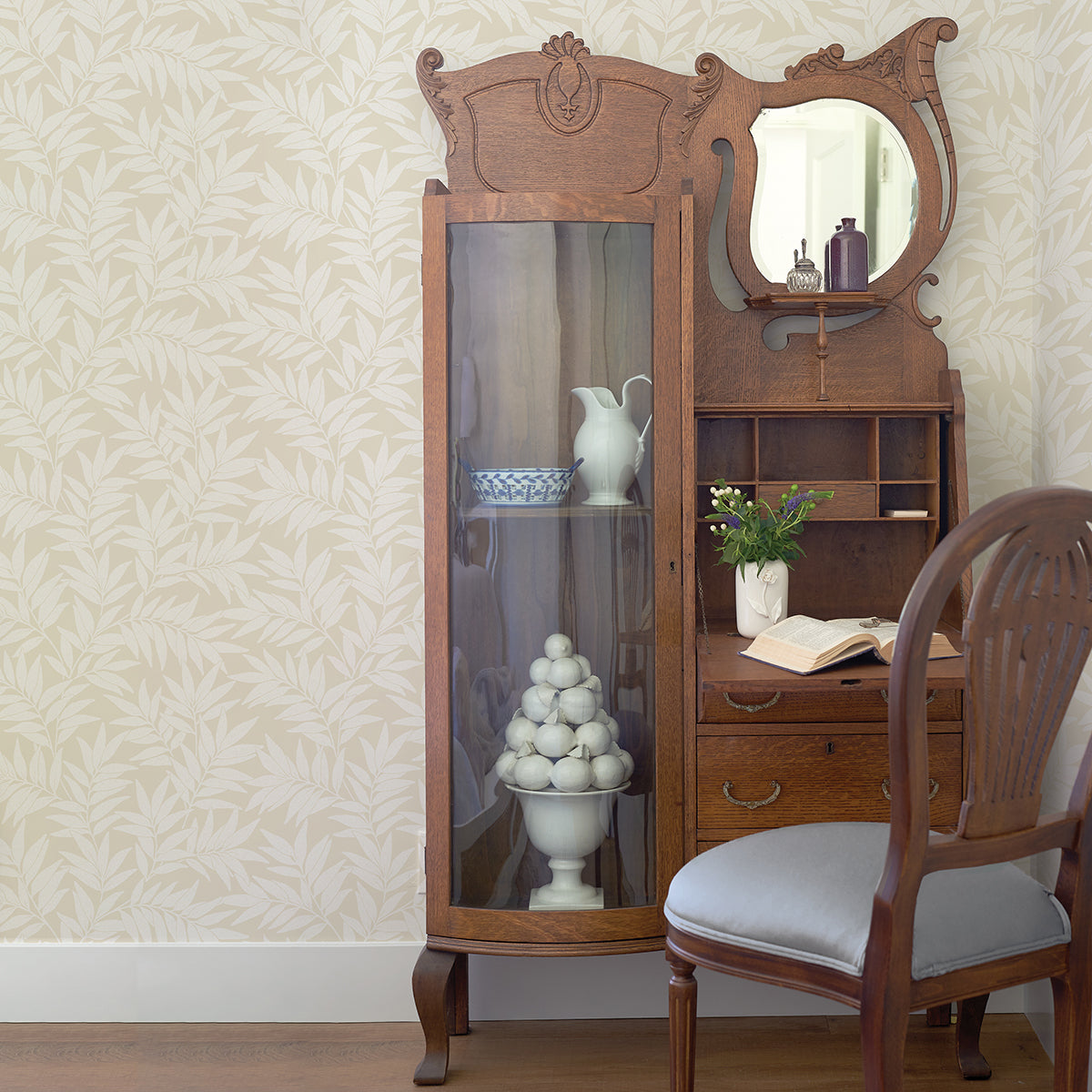 morris-taupe-leaf-wallpaper-york-wallcoverings-2970-26125