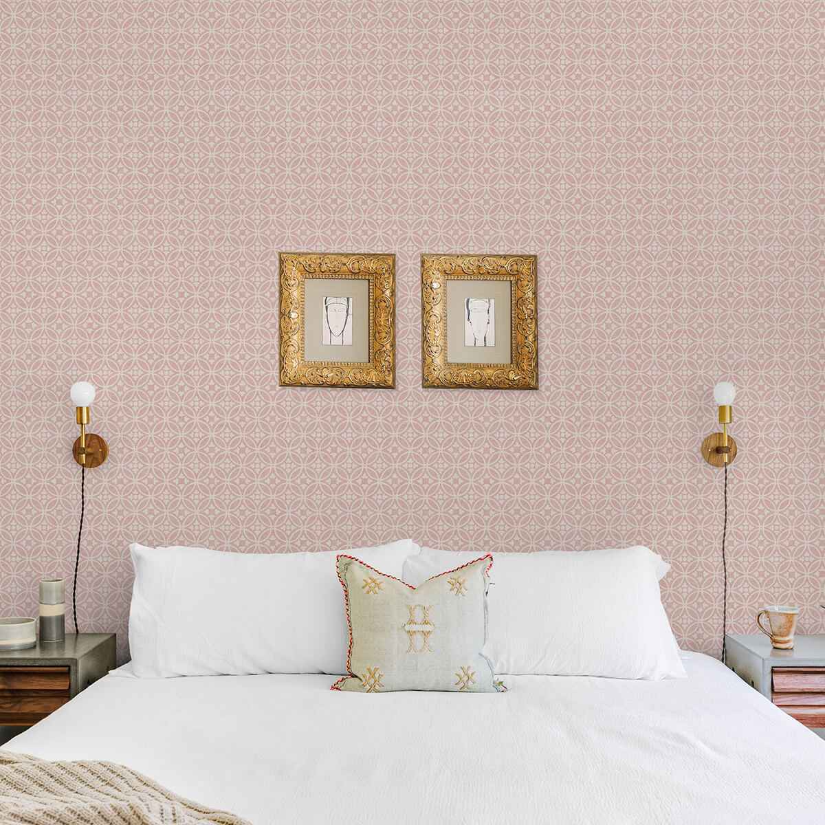 Larsson Pink Ogee Wallpaper - York Wallcoverings - 2970-26138 - York Wallcoverings Wallpaper
