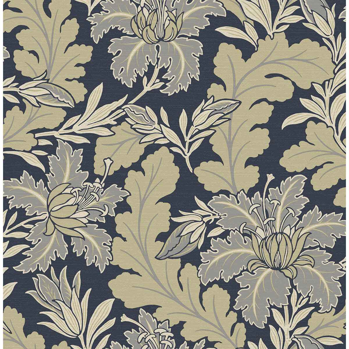 Butterfield Navy Floral Wallpaper - York Wallcoverings - 2970-26141 - York Wallcoverings Wallpaper