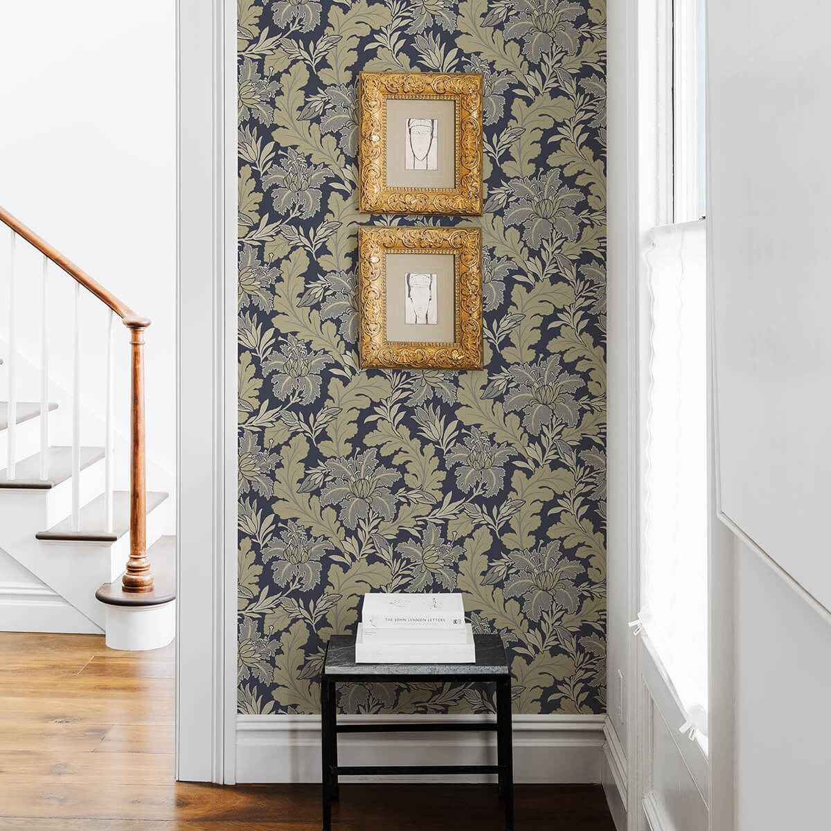 butterfield-navy-floral-wallpaper-york-wallcoverings-2970-26141 - York Wallcoverings Wallpaper