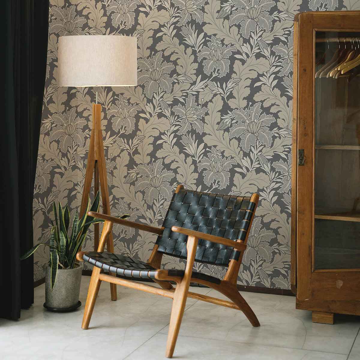 Butterfield Grey Floral Wallpaper - York Wallcoverings - 2970-26143 - York Wallcoverings Wallpaper