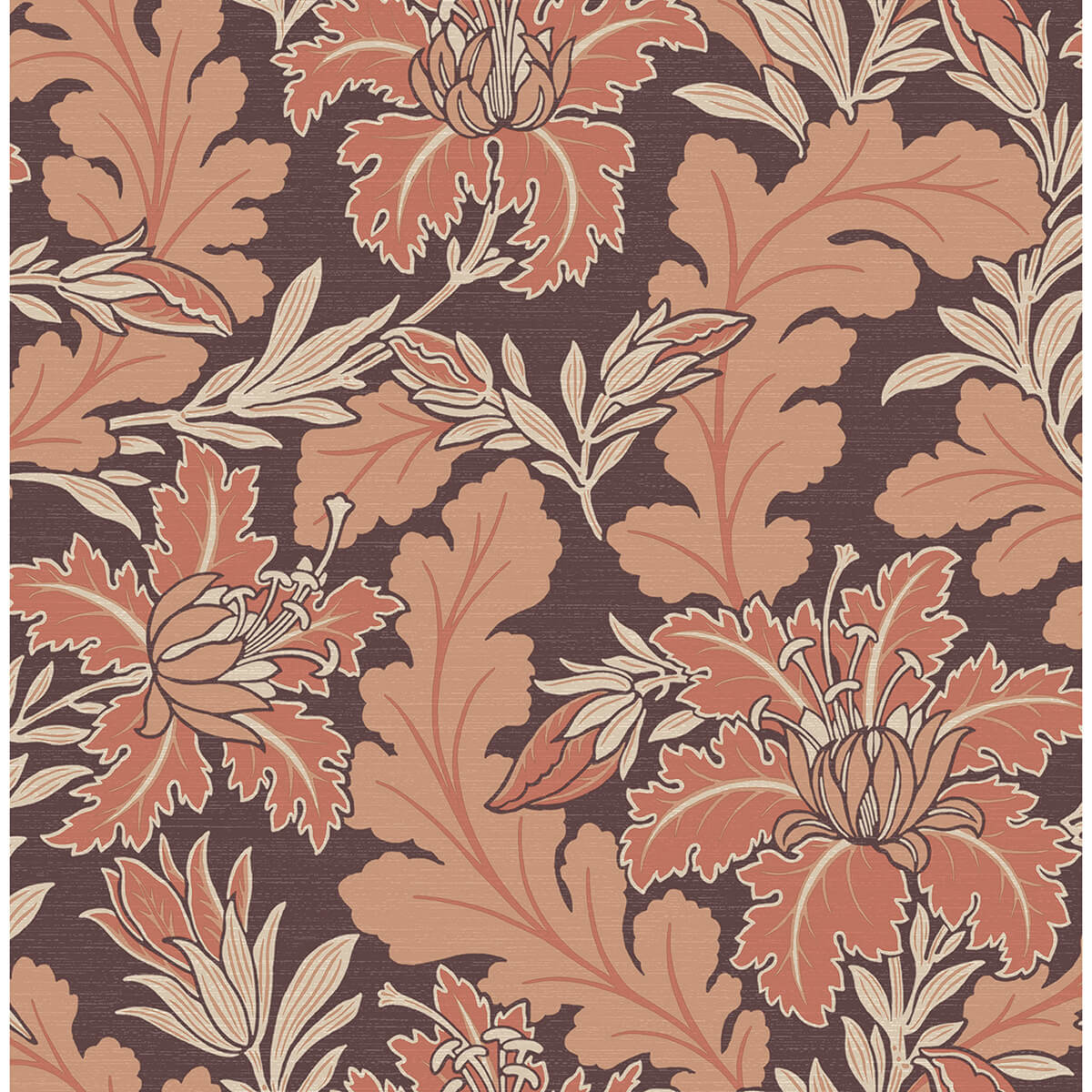 butterfield-burgundy-floral-wallpaper-york-wallcoverings-2970-26144 - York Wallcoverings Wallpaper