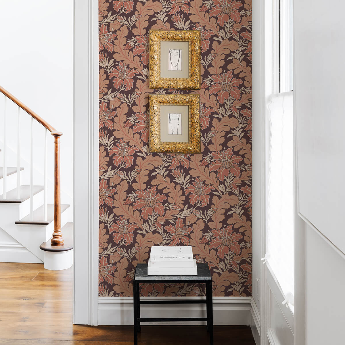 butterfield-burgundy-floral-wallpaper-york-wallcoverings-2970-26144 - York Wallcoverings Wallpaper