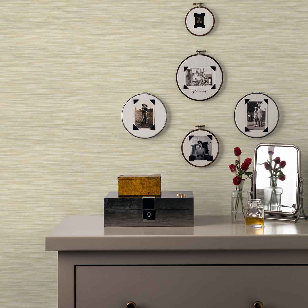 benson-yellow-variegated-stripe-wallpaper-york-wallcoverings-2970-26156 - York Wallcoverings Wallpaper
