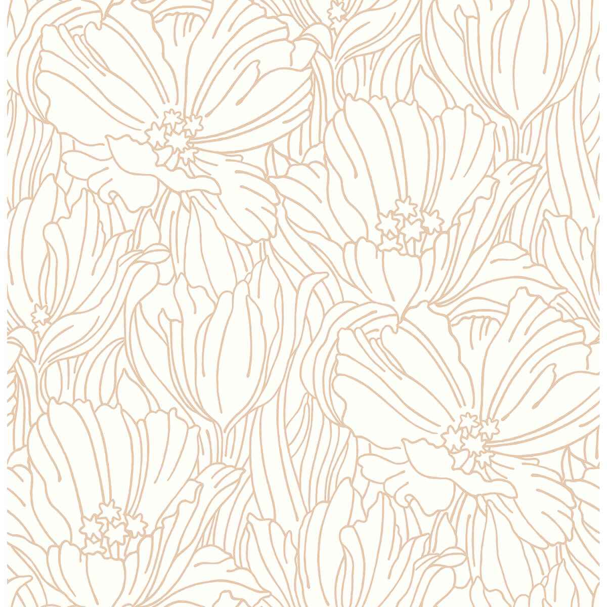 selwyn-copper-floral-wallpaper-york-wallcoverings-2970-87358 - York Wallcoverings Wallpaper