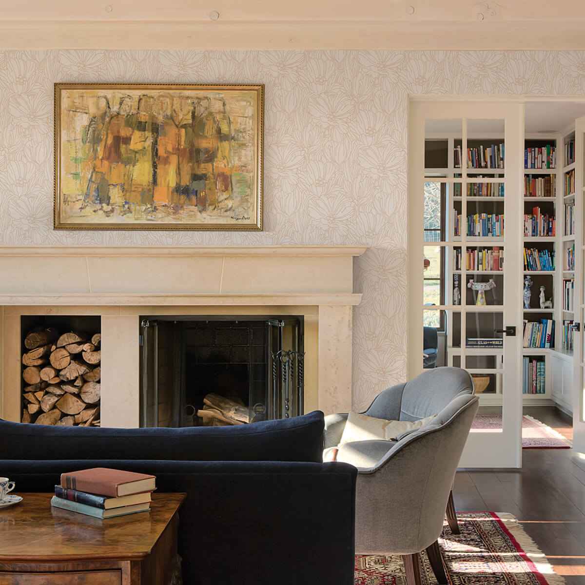 selwyn-copper-floral-wallpaper-york-wallcoverings-2970-87358 - York Wallcoverings Wallpaper