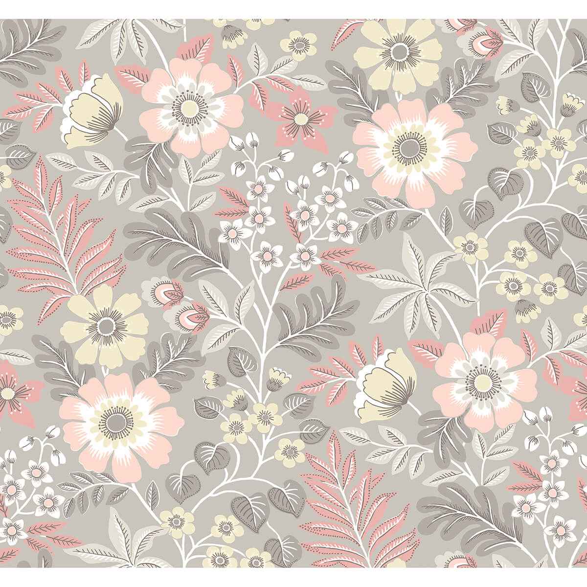 Voysey Pink Floral Wallpaper - York Wallcoverings - 2970-87536 - York Wallcoverings Wallpaper