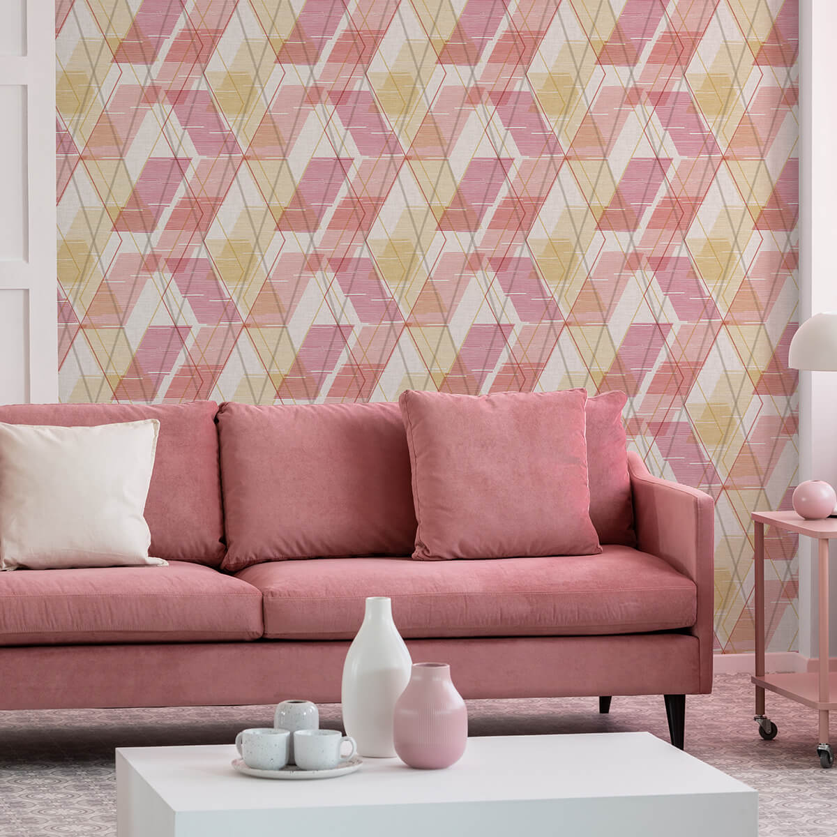 add-a-layer-of-sophistication-to-your-walls-with-this-geometric-peel-and-stick-wallpaper-pink-coral--york-wallcoverings-nus4374 - York Wallcoverings Wallpaper