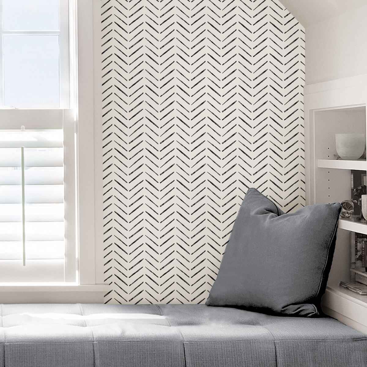 Black Holden Peel & Stick Wallpaper - York Wallcoverings - NUS4387 - York Wallcoverings Wallpaper