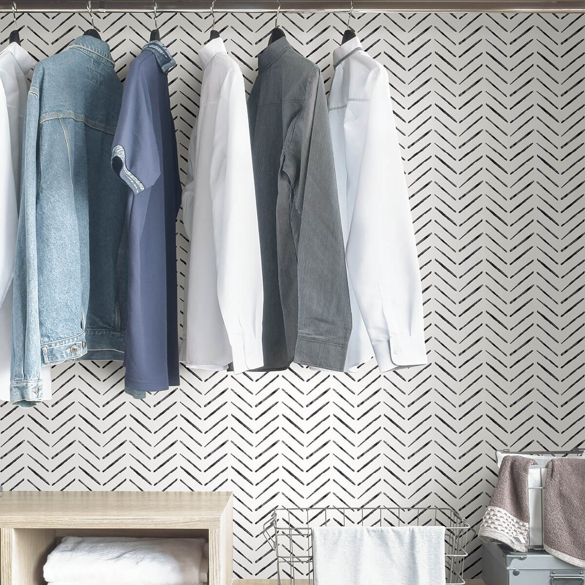 modern-and-chic-this-geometric-design-is-a-timeless-option-for-your-wall-decor-its-black-chevron-pat-york-wallcoverings-nus4387 - York Wallcoverings Wallpaper