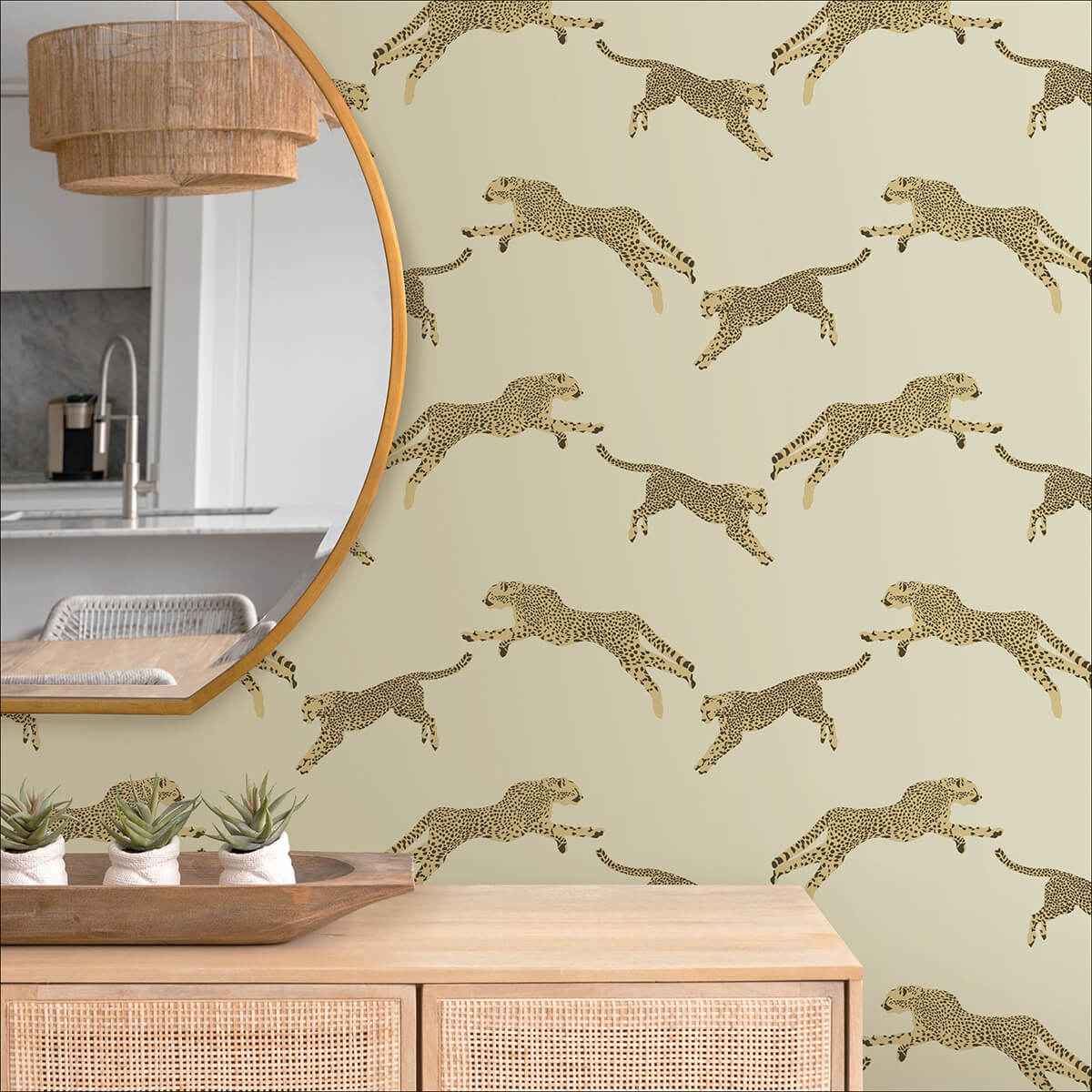 Dune Leaping Cheetah Peel and Stick Wallpaper - York Wallcoverings - SCS4274 - York Wallcoverings Wallpaper