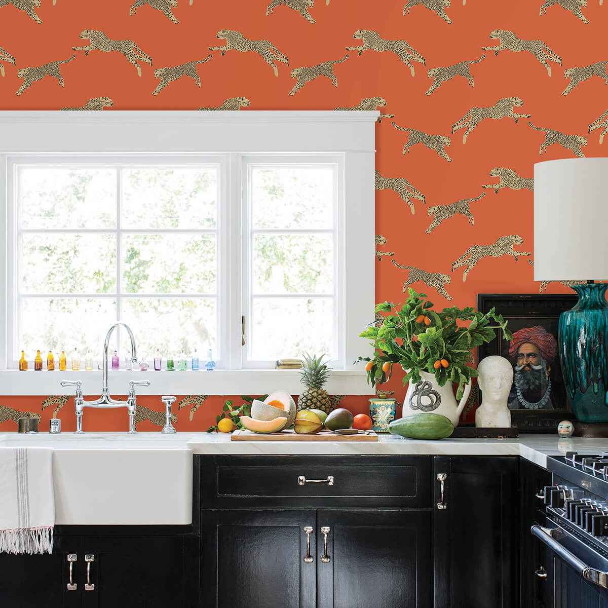 Clementine Leaping Cheetah Peel & Stick - York Wallcoverings - SCS4275 - York Wallcoverings Wallpaper