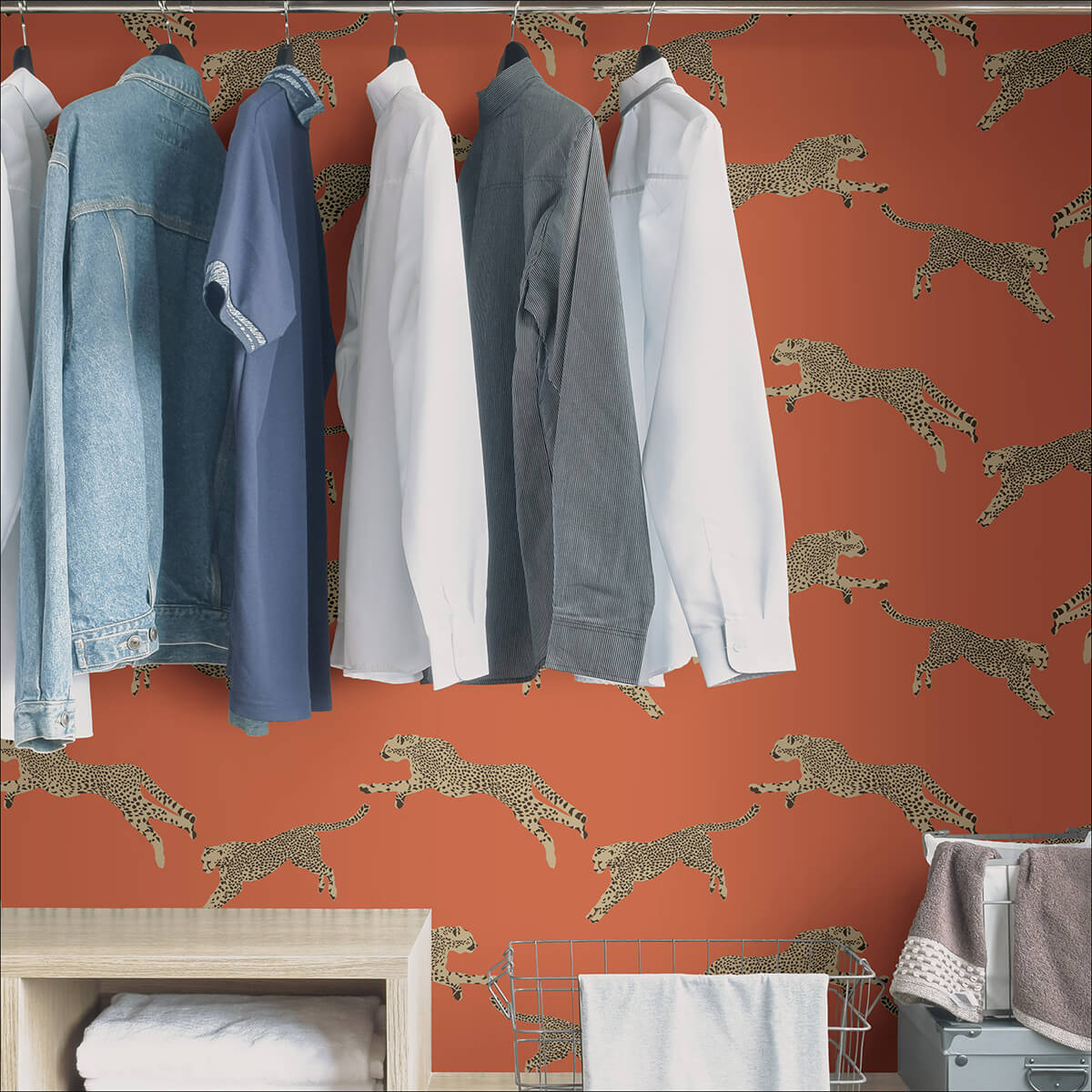 clementine-leaping-cheetah-peel-and-stick-wallpaper-york-wallcoverings-scs4275 - York Wallcoverings Wallpaper