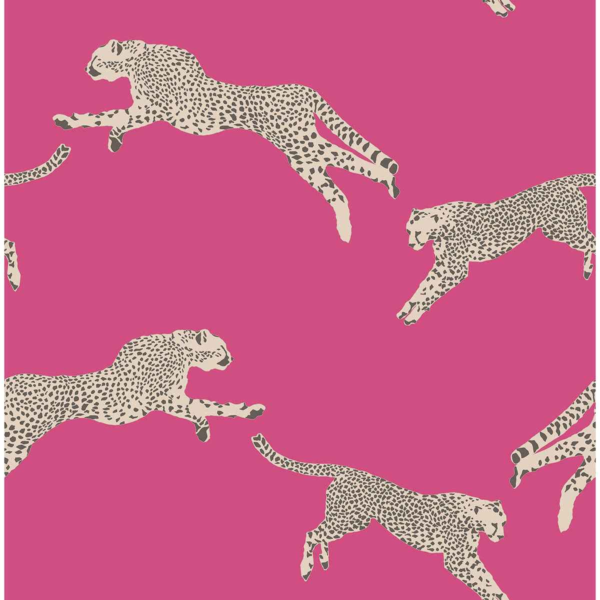 Bubblegum Leaping Cheetah Peel and Stick Wallpaper - York Wallcoverings - SCS4276