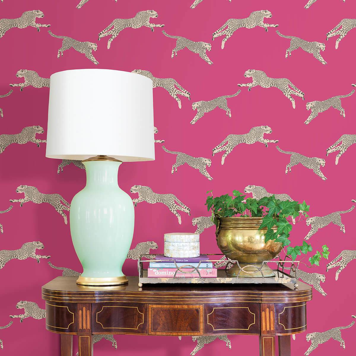 bubblegum-leaping-cheetah-peel-and-stick-wallpaper-york-wallcoverings-scs4276 - York Wallcoverings Wallpaper