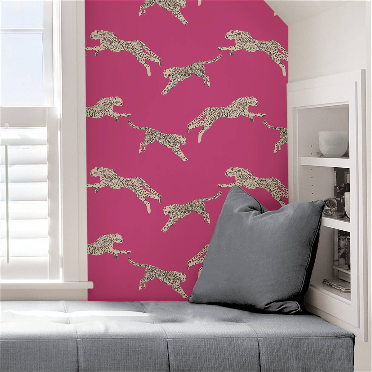 bubblegum-leaping-cheetah-peel-and-stick-wallpaper-york-wallcoverings-scs4276 - York Wallcoverings Wallpaper
