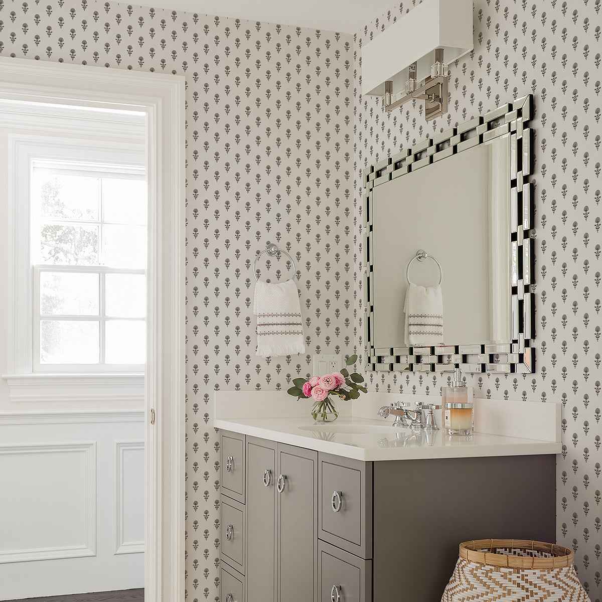 Libby Stone Mini Floral Wallpaper - York Wallcoverings - AST4335 - York Wallcoverings Wallpaper