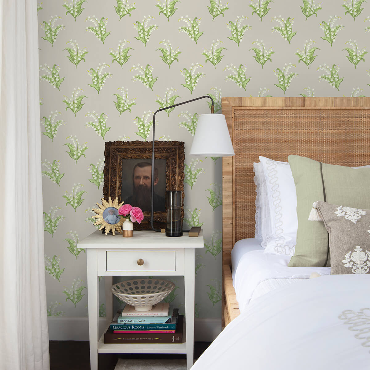 farmington-stone-lily-of-the-valley-wallpaper-york-wallcoverings-ast4341 - York Wallpaper Wallpaper