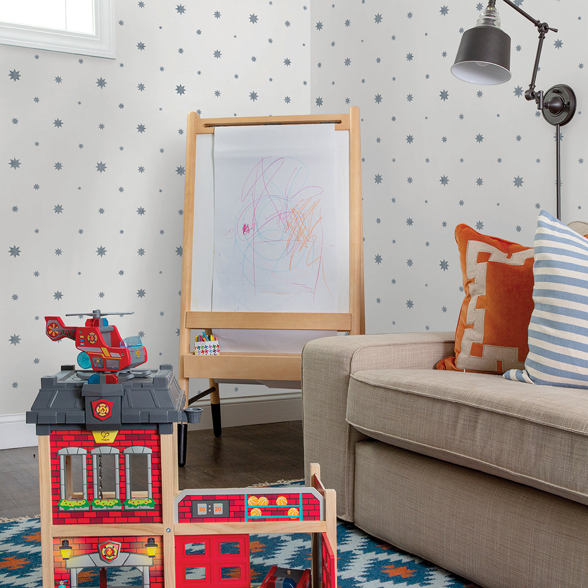 henry-blue-starburst-wallpaper-york-wallcoverings-ast4351 - York Wallcoverings Papel pintado
