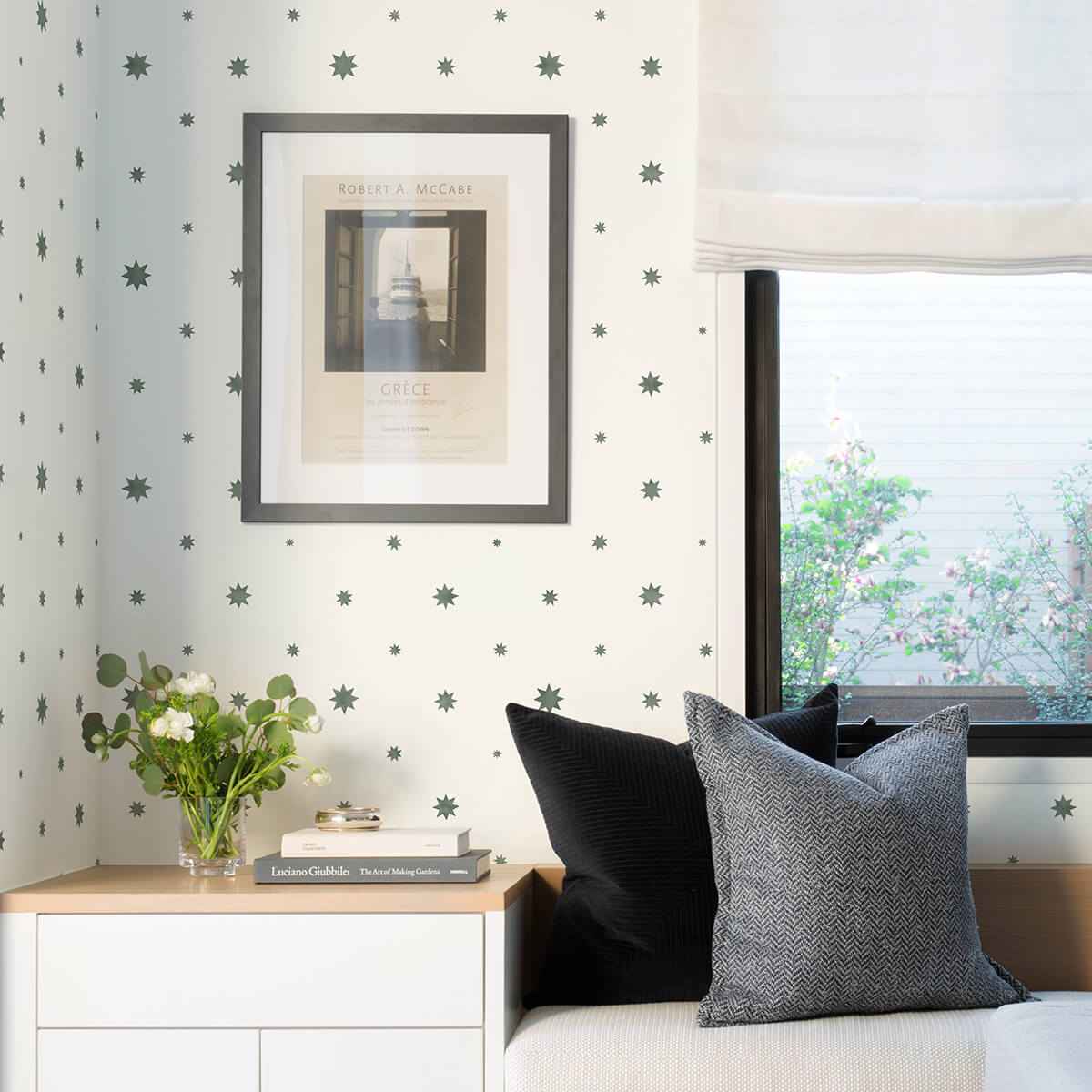 Henry Green Starburst Wallpaper - York Wallcoverings - AST4352 - York Wallcoverings Wallpaper