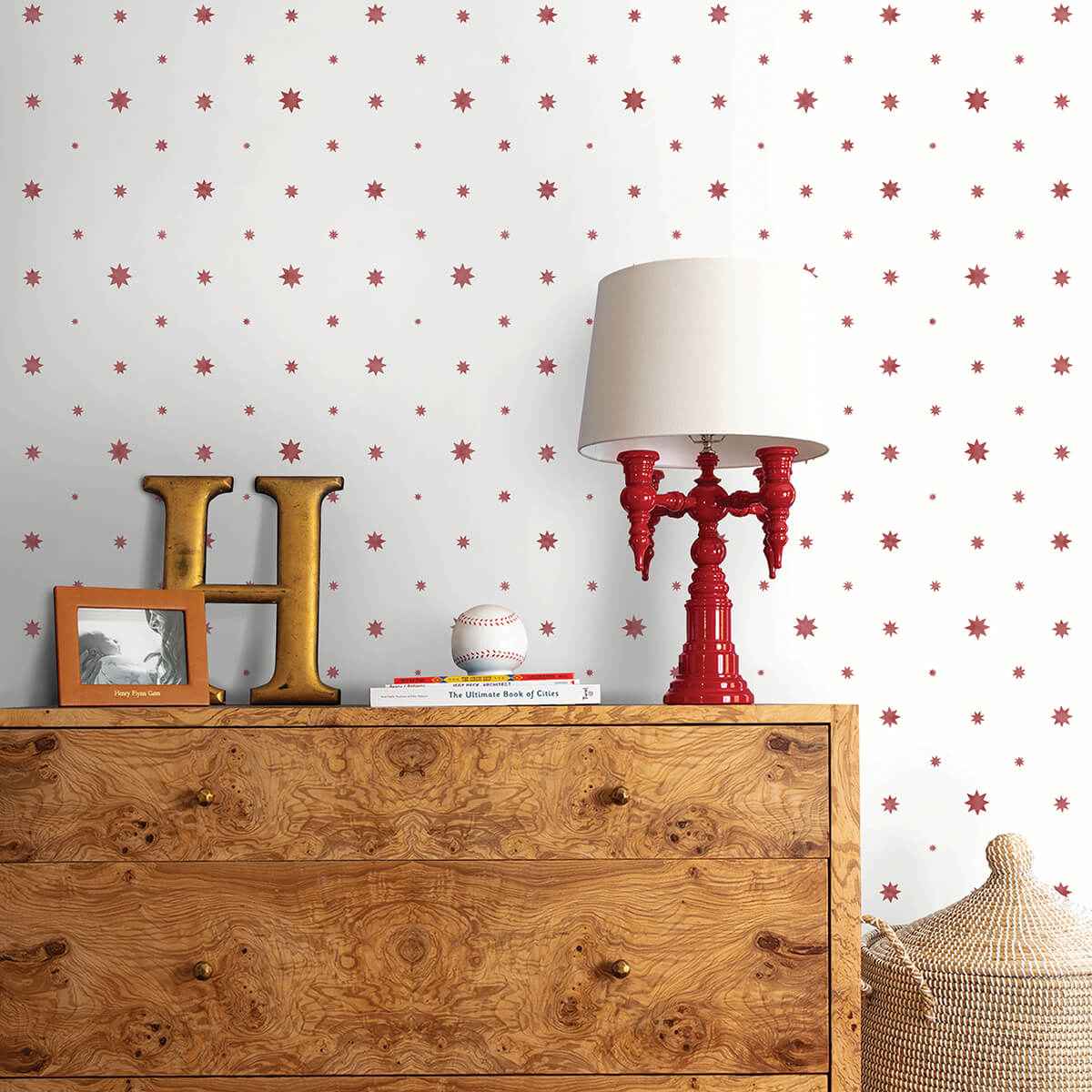 Henry Red Starburst Wallpaper - York Wallcoverings - AST4353 - York Wallcoverings Wallpaper