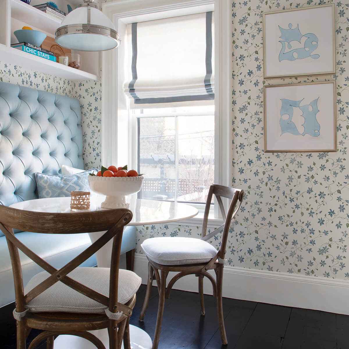 Betsy Blue Heather Floral Trail Wallpaper - York Wallcoverings - AST4364 - York Wallcoverings Wallpaper