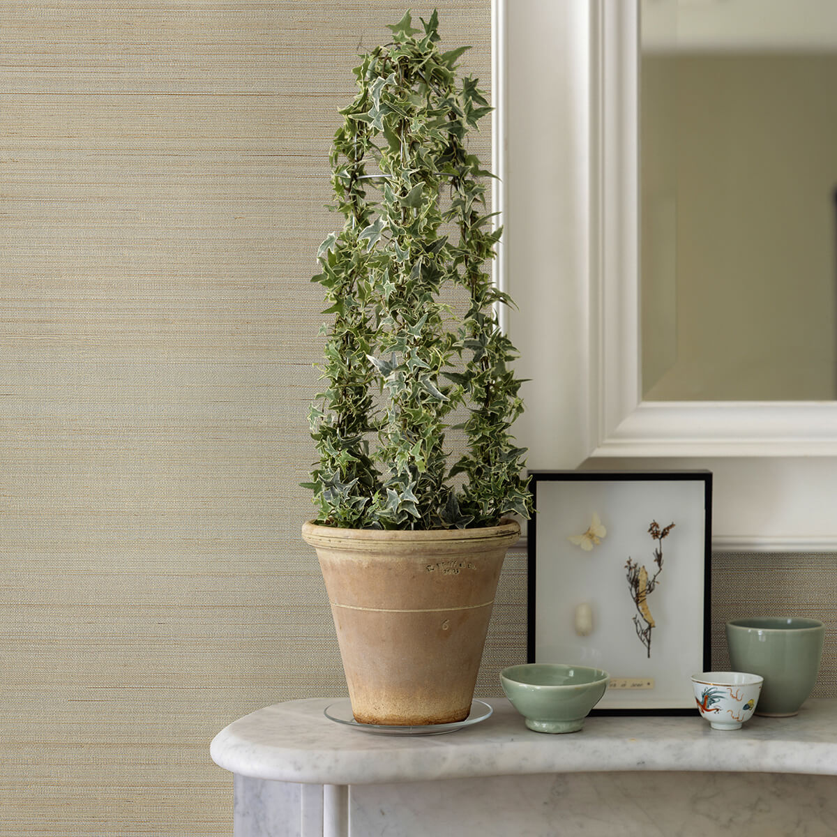 hiromi-champagne-abaca-grasscloth-wallpaper-york-wallcoverings-2972-54745 - York Wallcoverings Papel pintado