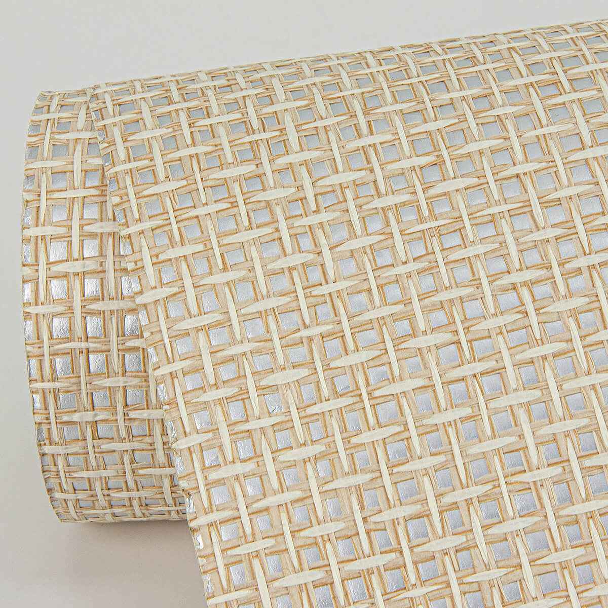 Aki Silver Paper Weave Grasscloth Wallpaper - York Wallcoverings - 2972-54774 - York Wallcoverings Wallpaper