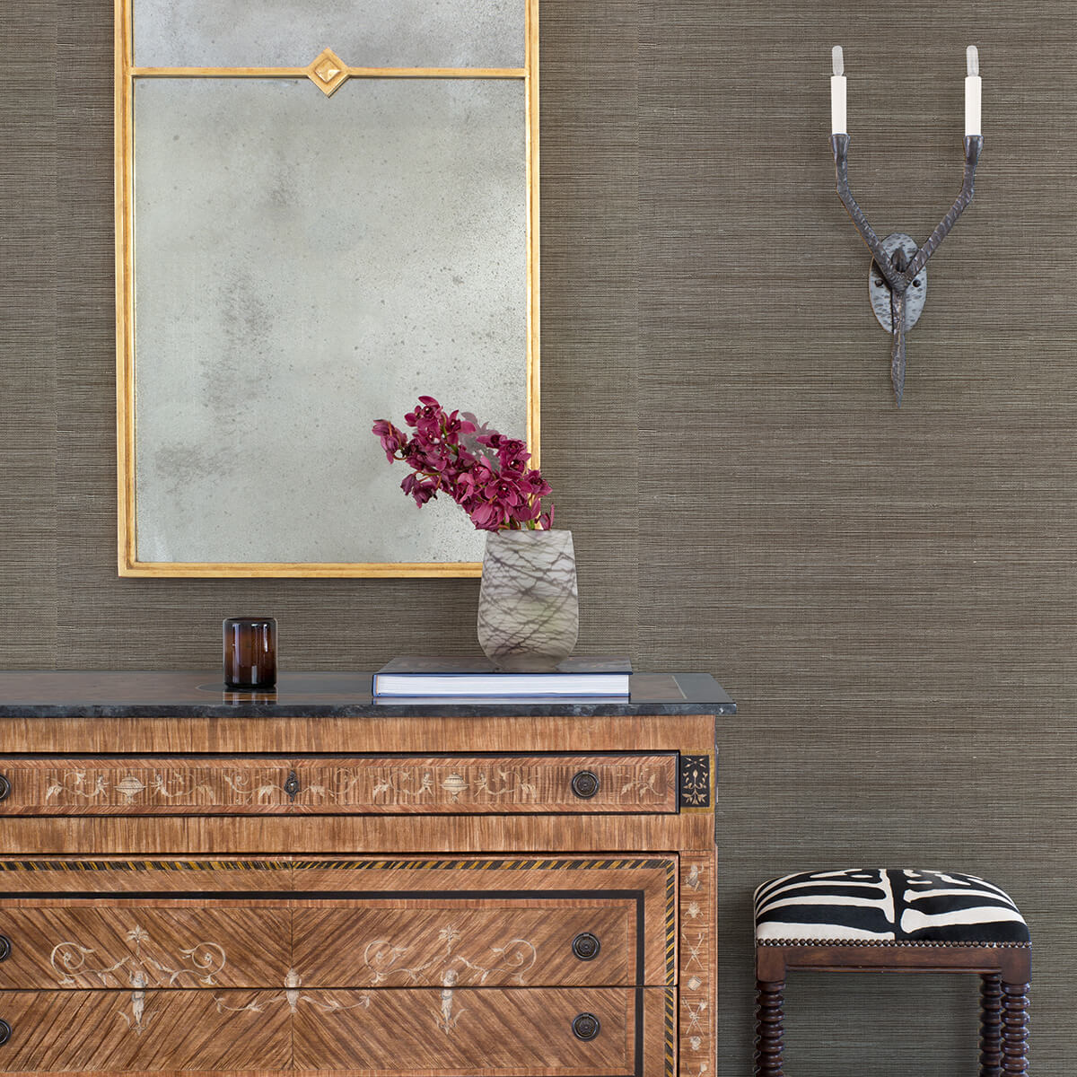 jiao-metallic-sisal-grasscloth-wallpaper-york-wallcoverings-2972-65409 - York Wallcoverings Wallpaper