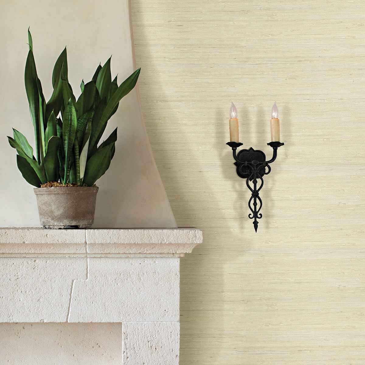Battan Cream Jute Grasscloth Wallpaper - York Wallcoverings - 2972-65651 - York Wallcoverings Wallpaper