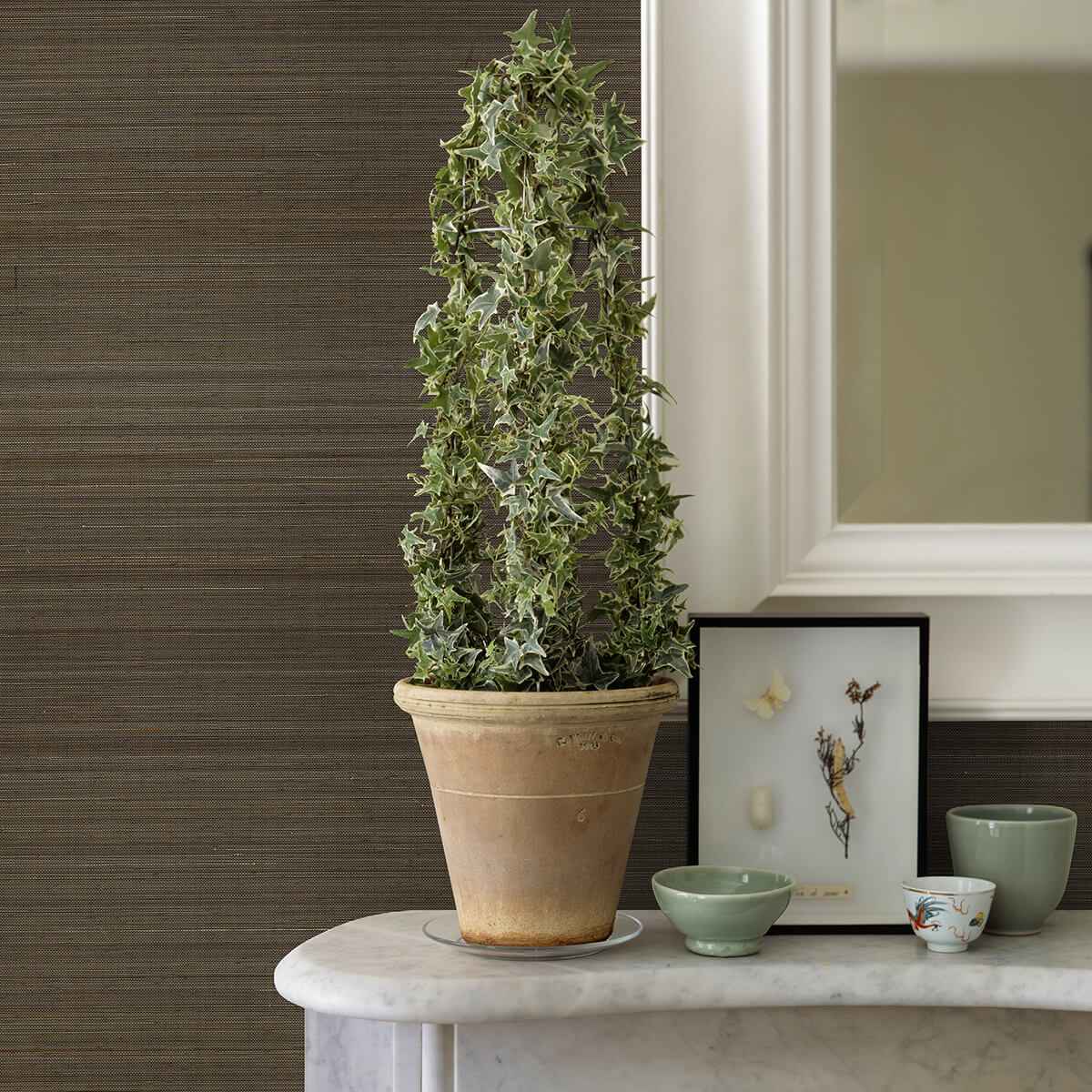 Mai Dark Grey Abaca Grasscloth Wallpaper - York Wallcoverings - 2972-86103 - York Wallcoverings Wallpaper