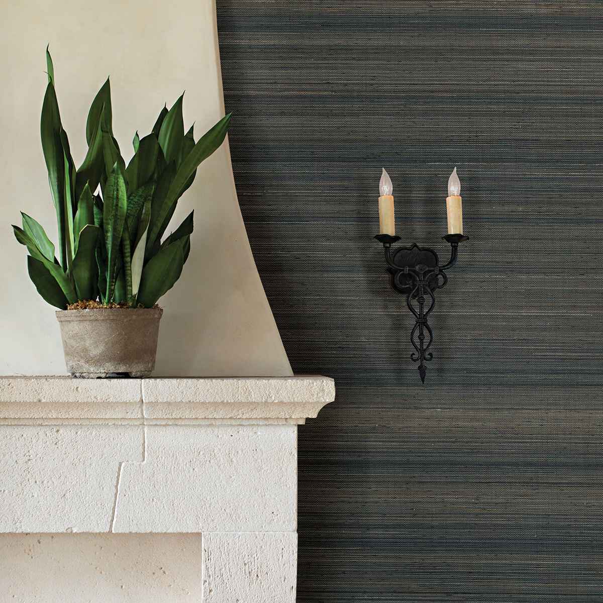 Mai Indigo Abaca Grasscloth Wallpaper - York Wallcoverings - 2972-86104 - York Wallcoverings Wallpaper