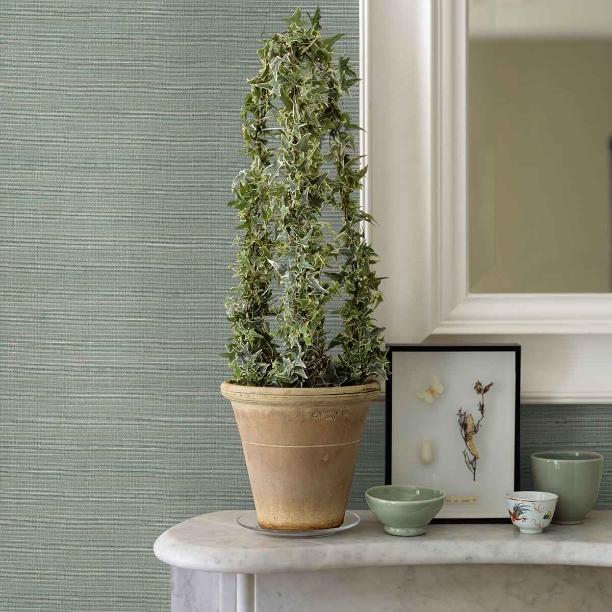 Mai Aqua Abaca Grasscloth Wallpaper - York Wallcoverings - 2972-86106 - York Wallcoverings Wallpaper