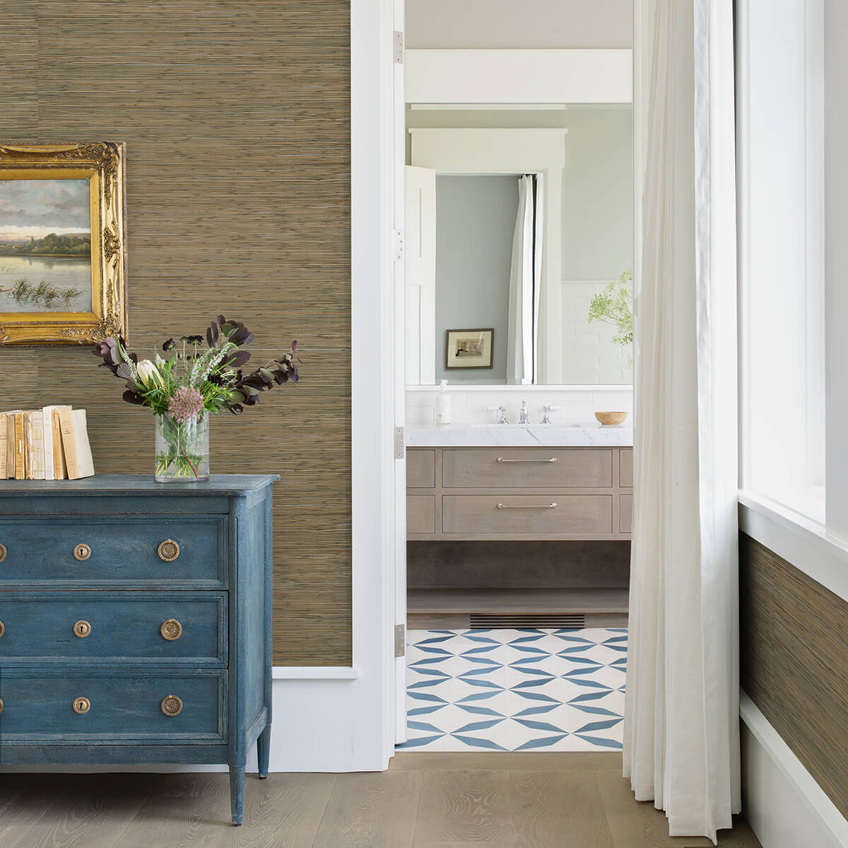 shuang-olive-handmade-grasscloth-wallpaper-york-wallcoverings-2972-86110 - York Wallcoverings Papel pintado
