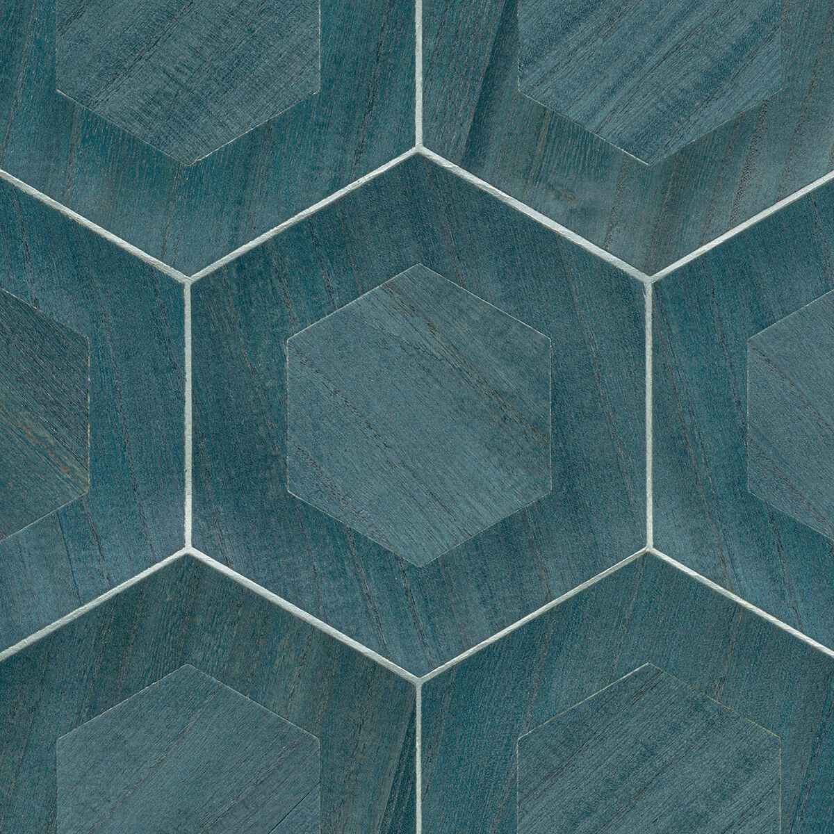 Shunan Blue Veneer Inlay Wallpaper - York Wallcoverings - 2972-86112 - York Wallcoverings Wallpaper