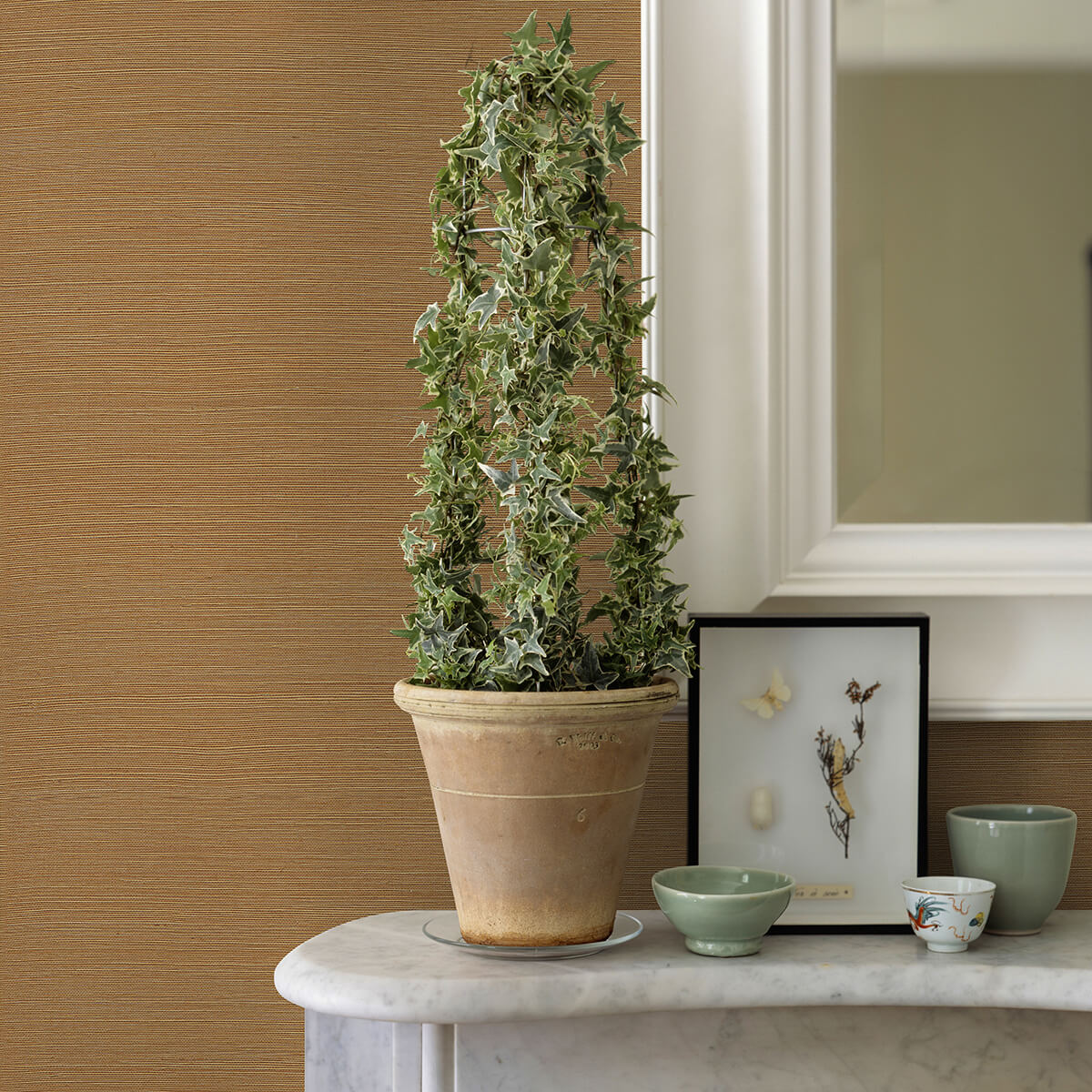 aiko-orange-sisal-grasscloth-wallpaper-york-wallcoverings-2972-86121 - York Wallcoverings Wallpaper