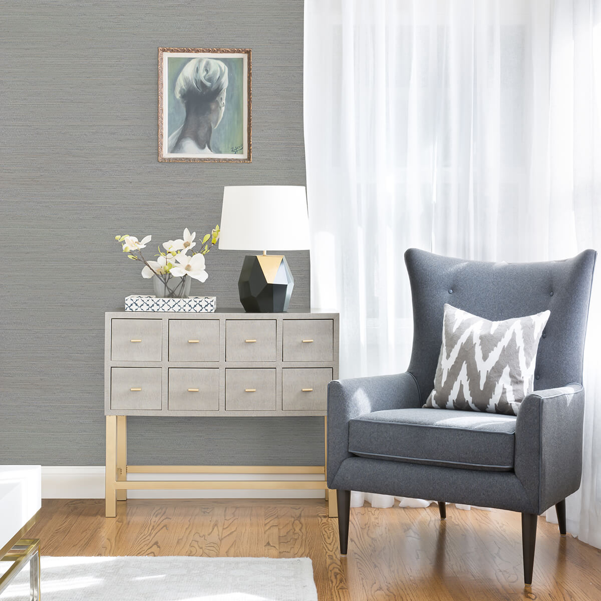 kira-periwinkle-hemp-grasscloth-wallpaper-york-wallcoverings-2972-86130 - York Wallcoverings Wallpaper