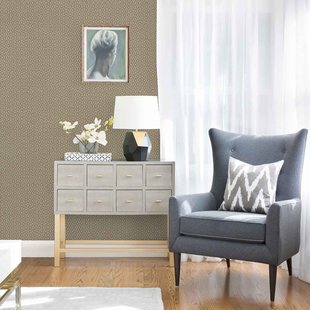 Hui Light Brown Paper Weave Grasscloth Wallpaper - York Wallcoverings - 2972-86147 - York Wallcoverings Wallpaper