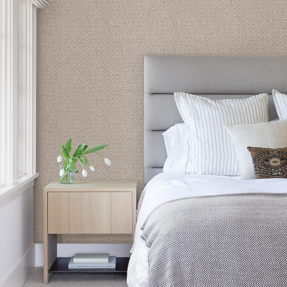 hui-mauve-paper-weave-grasscloth-wallpaper-york-wallcoverings-2972-86149 - York Wallcoverings Wallpaper