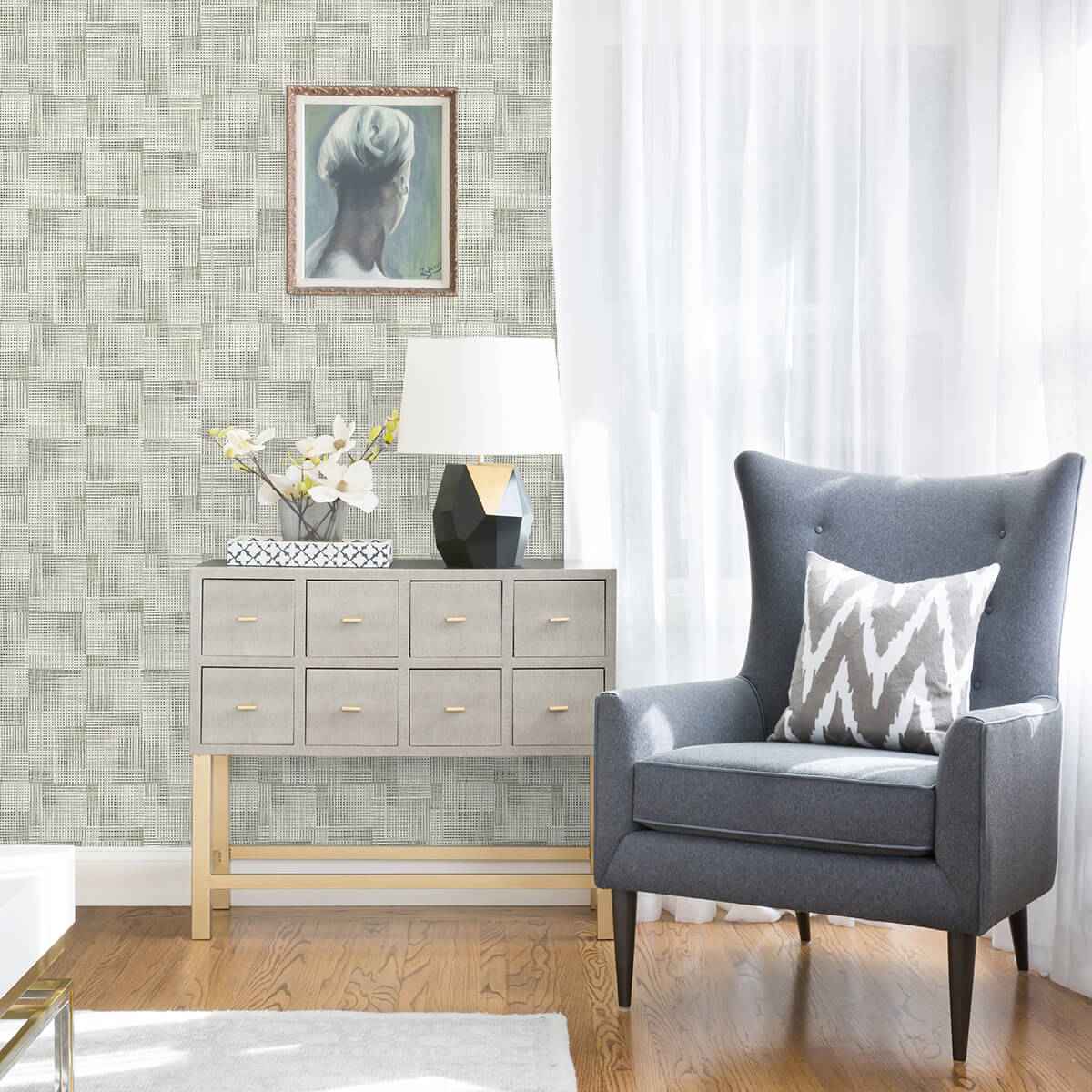 Ting Sage Lattice Wallpaper - York Wallcoverings - 2972-86159 - York Wallcoverings Wallpaper