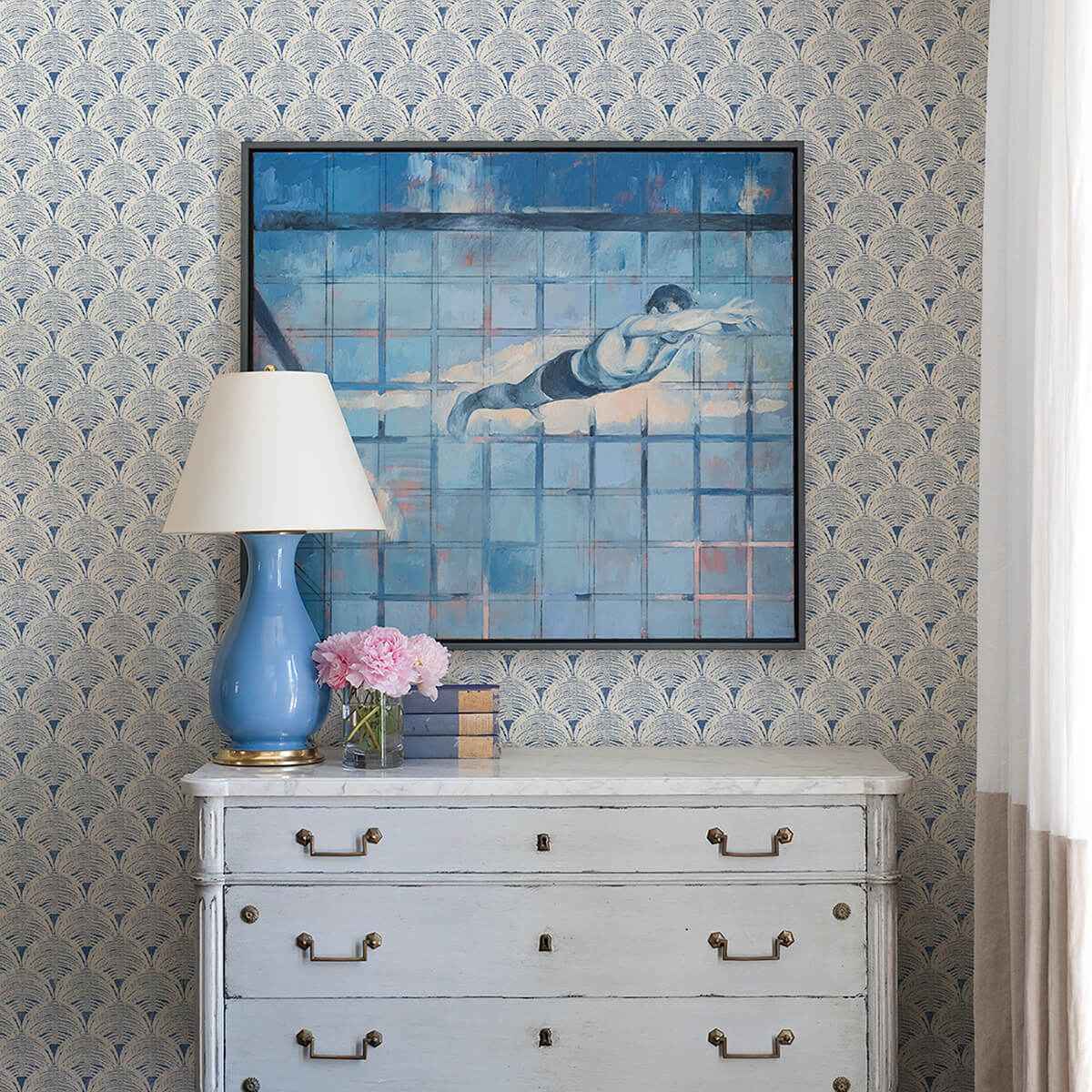 Blue Manila Peel & Stick Wallpaper - York Wallcoverings - NUS4445 - York Wallcoverings Wallpaper