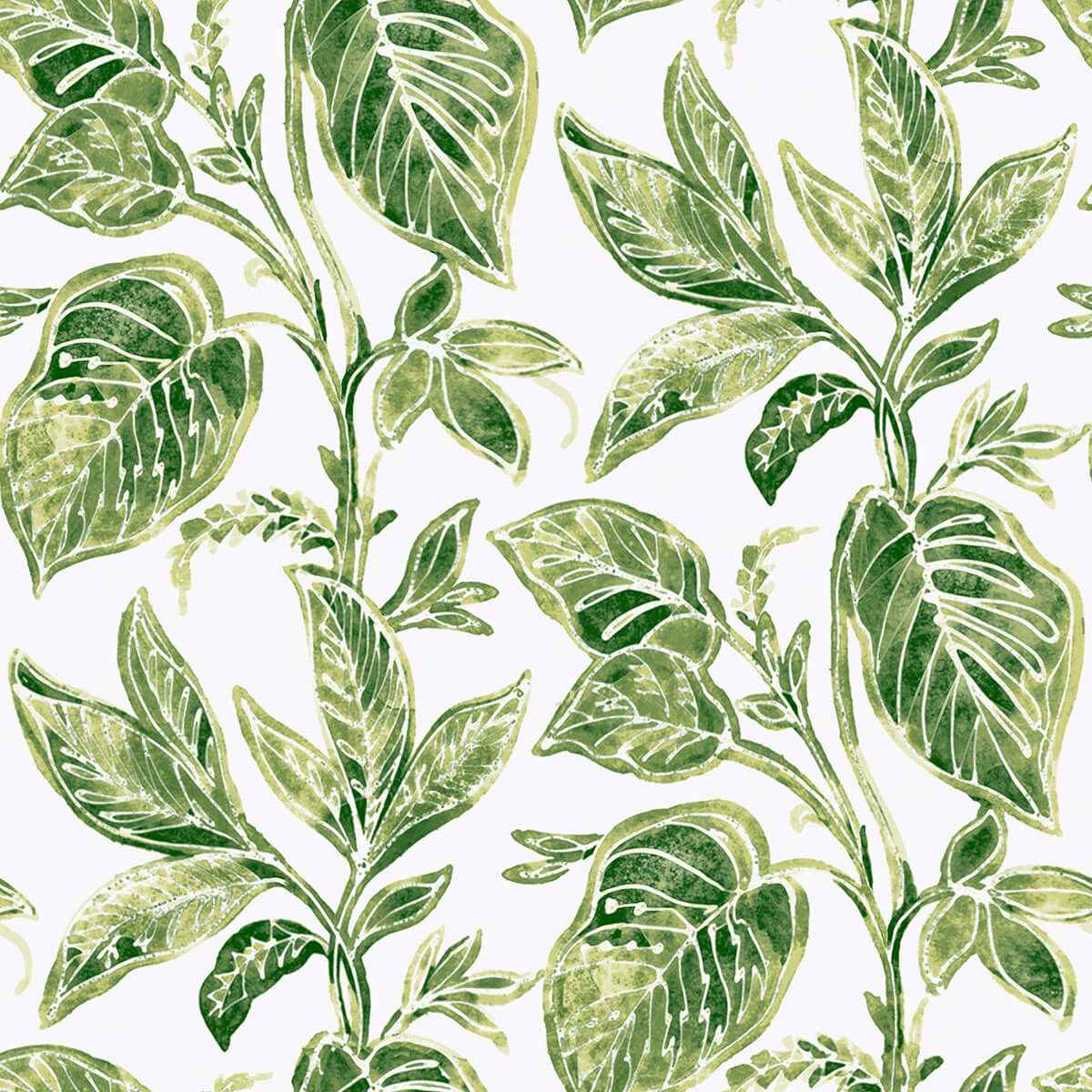 Green Caryota Peel & Stick Wallpaper - York Wallcoverings - NUS4446 - York Wallcoverings Wallpaper