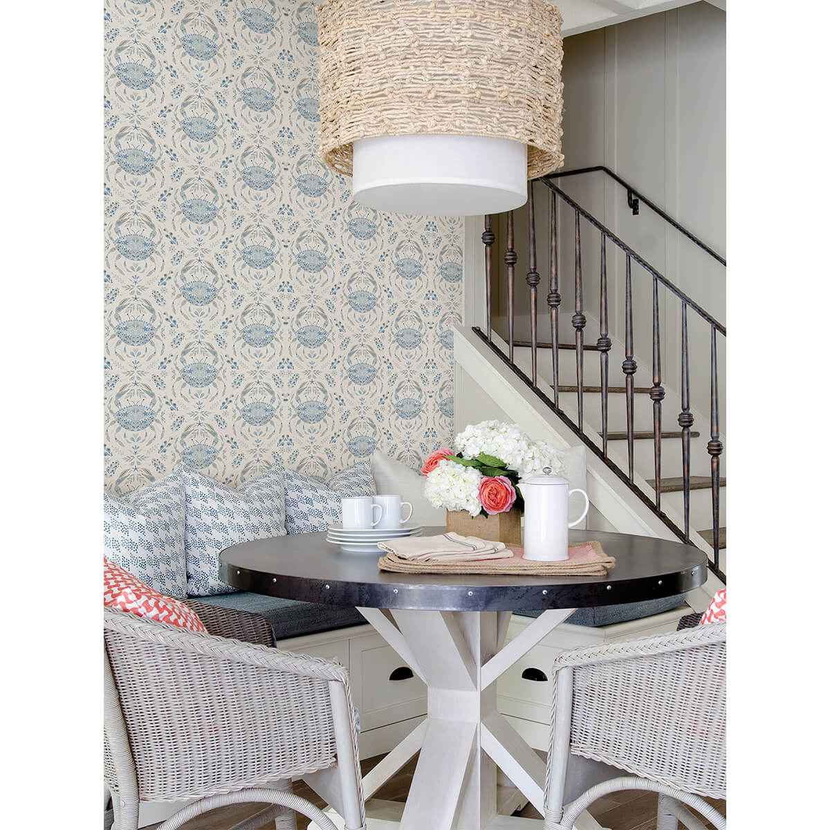 Blue Shellby Peel & Stick Wallpaper - York Wallcoverings - NUS4447 - York Wallcoverings Wallpaper
