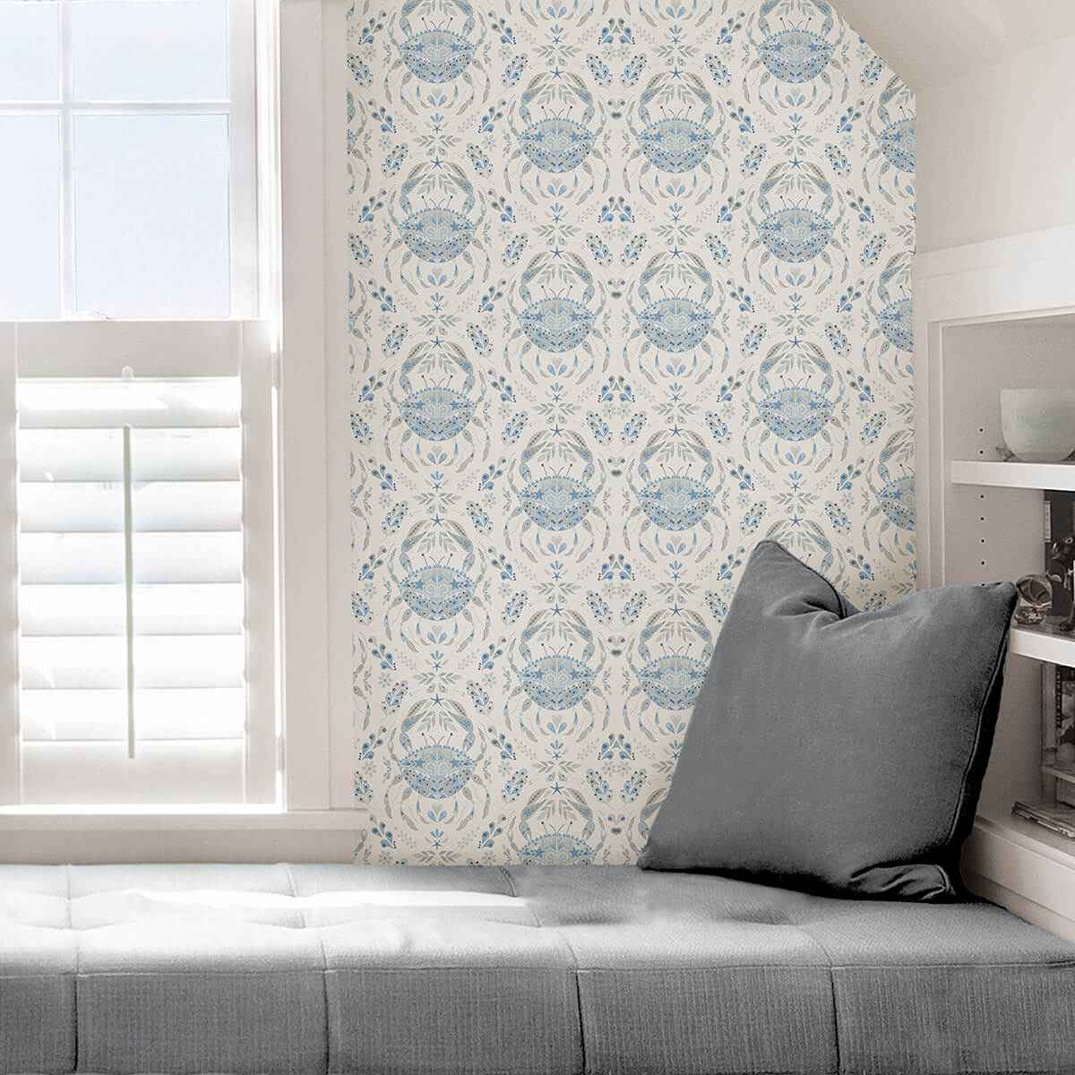 Blue Shellby Peel & Stick Wallpaper - York Wallcoverings - NUS4447 - York Wallcoverings Wallpaper